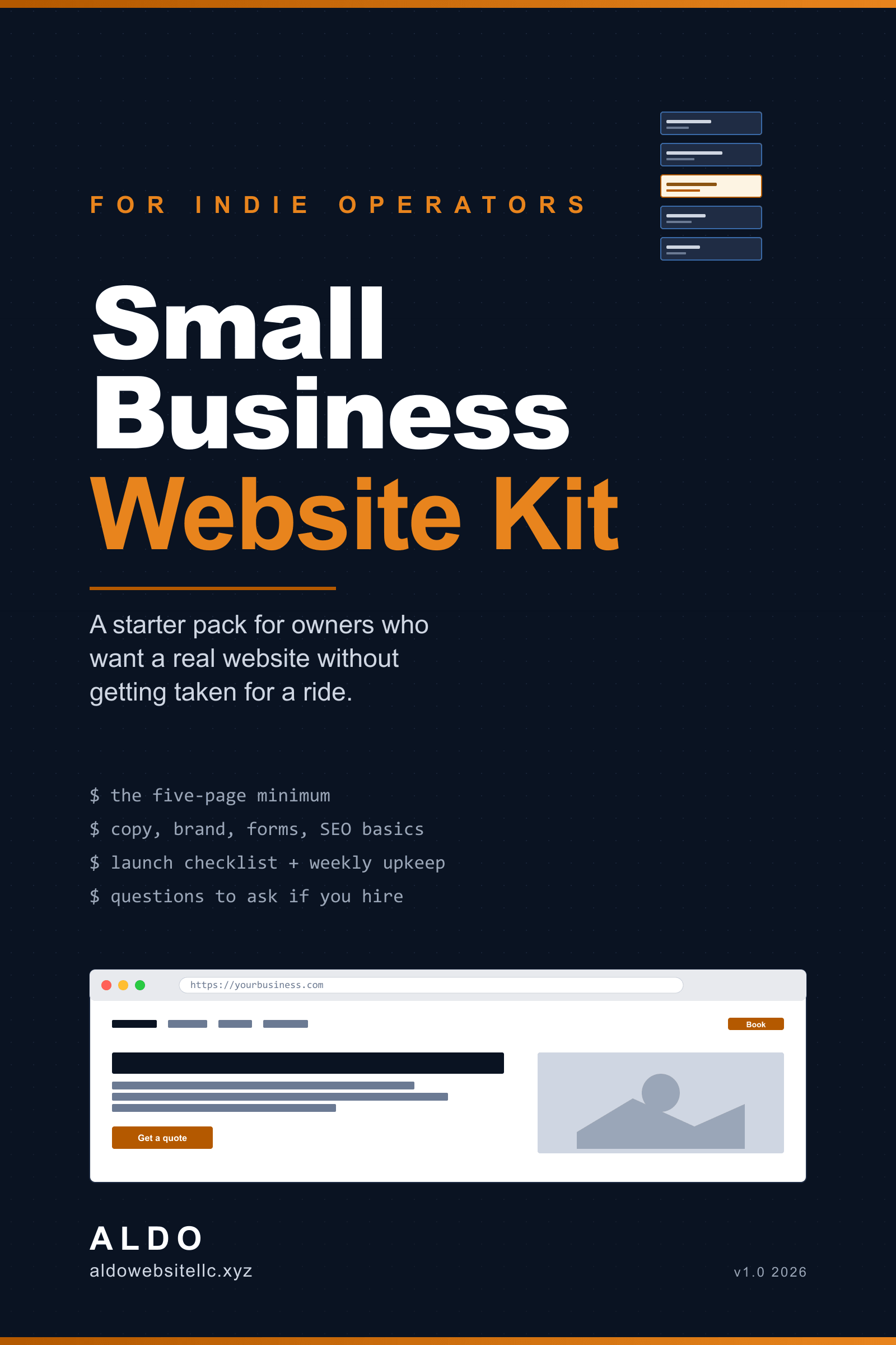 Cover for Small Business Website Kit
