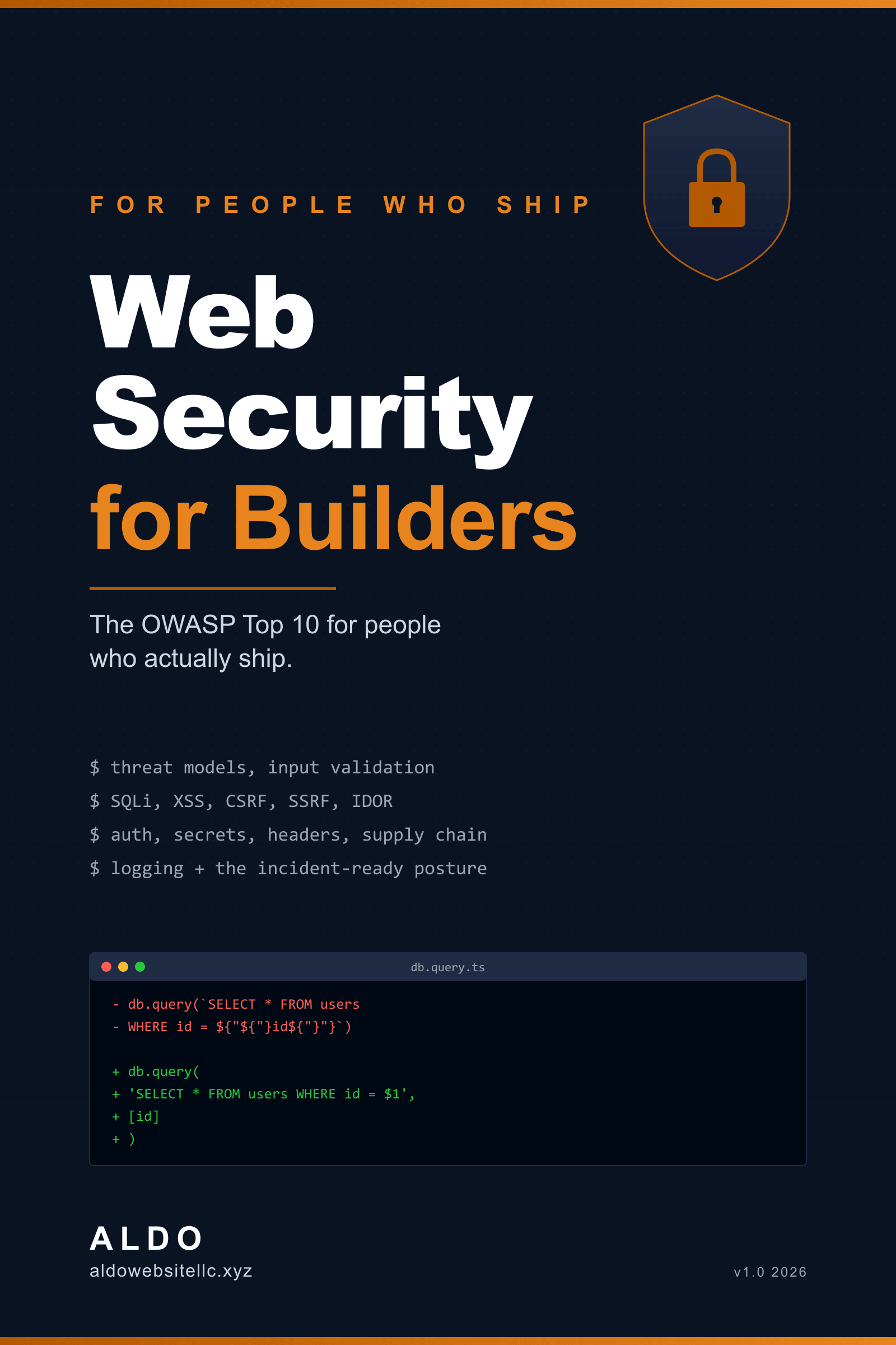 Cover for Web Security for Builders